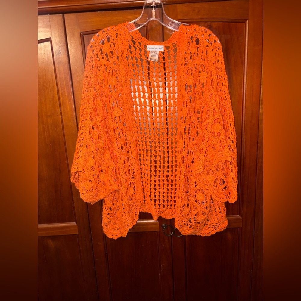 Jessica London Bright‎ Orange Knit Top 26 ↔️ 28 ↕️ #1428